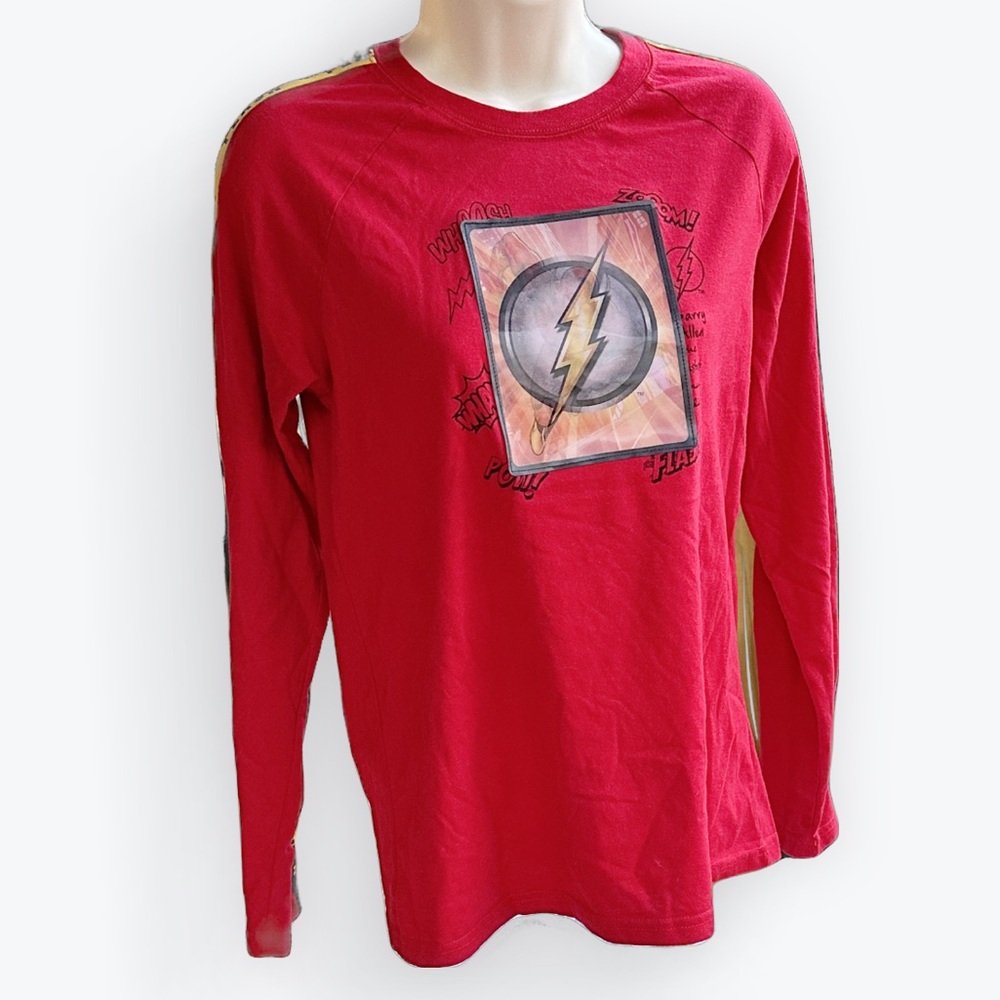 “The Flash” 3D Lenticular Changing Image Long Sleeve Red T-Shirt ~ Small Adult